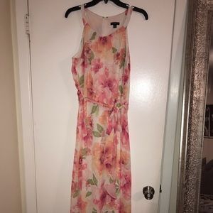 Floral spring sheer maxi dress